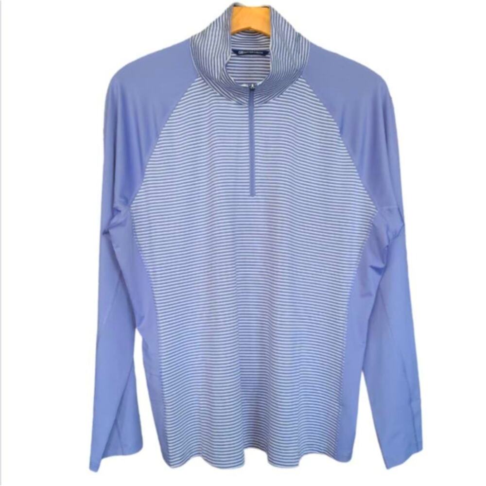 NWT Cutter & Buck Half-Zip Golf Tennis Top XXL Periwinkle Plus Size Activewear